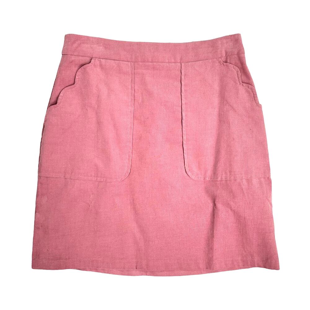 Lauren James Light Pink Corduroy Scalloped Pocket Mini Skirt Womens S
